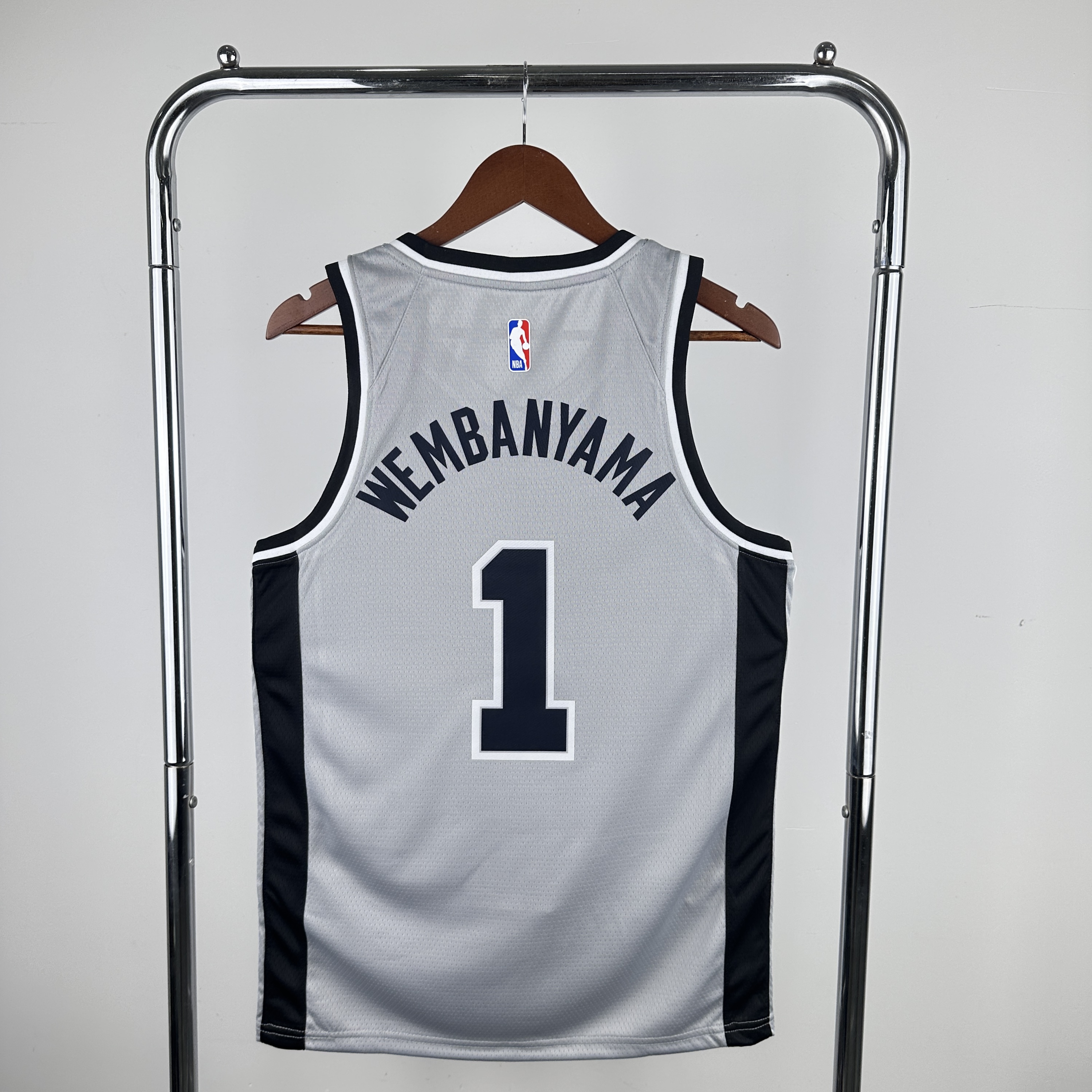Men San Antonio Spurs 1 Wembanyama Grey NBA 2024 Jersey